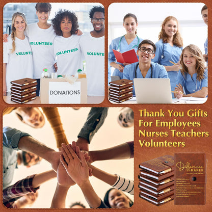 Honoson 20 Sets Difference Maker Teacher Appreciation Gifts Bulk Motivational Notebooks with Bamboo Pen Nurse Appreciation Gifts for Employee Coworker Team Staff Boss Graduation