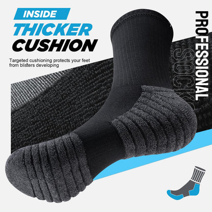 TANSTC Mens Socks Wicking Breathable Cushion Comfortable Casual Crew Socks Outdoor Multipack Performance Hiking Trekking Walking Athletic Socks 6 Pairs