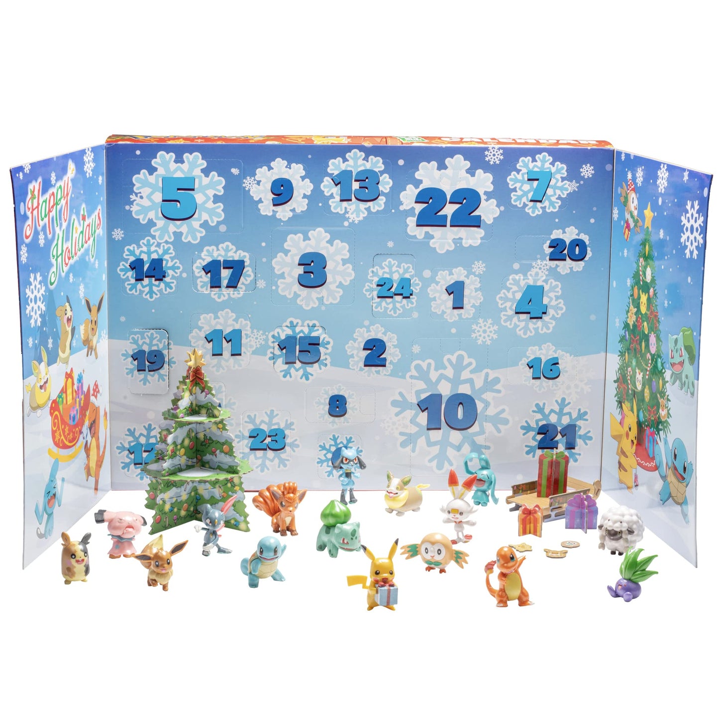 Pokemon 2021 Holiday Advent Calendar for Kids, 24 Gift Pieces - Includes 16 Toy Character Figures & 8 Christmas Accessories - Ages 4+