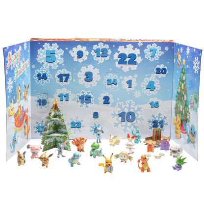 Pokemon 2021 Holiday Advent Calendar for Kids, 24 Gift Pieces - Includes 16 Toy Character Figures & 8 Christmas Accessories - Ages 4+