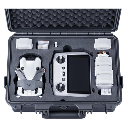 Lykus Titan MM410 Waterproof Hard Case for DJI Mini 4 Pro/Mini 3/ Pro and DJI RC 2/ RC/RC-N2, Support 7 Batteries and RC Lanyard [CASE ONLY]
