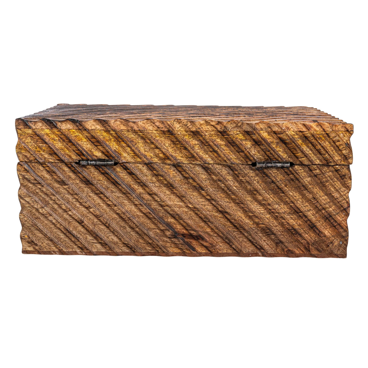 Creative Co-Op Hand-Carved Mango Wood Nesting Boxes with Burnt Finish, Grey, Set of 2