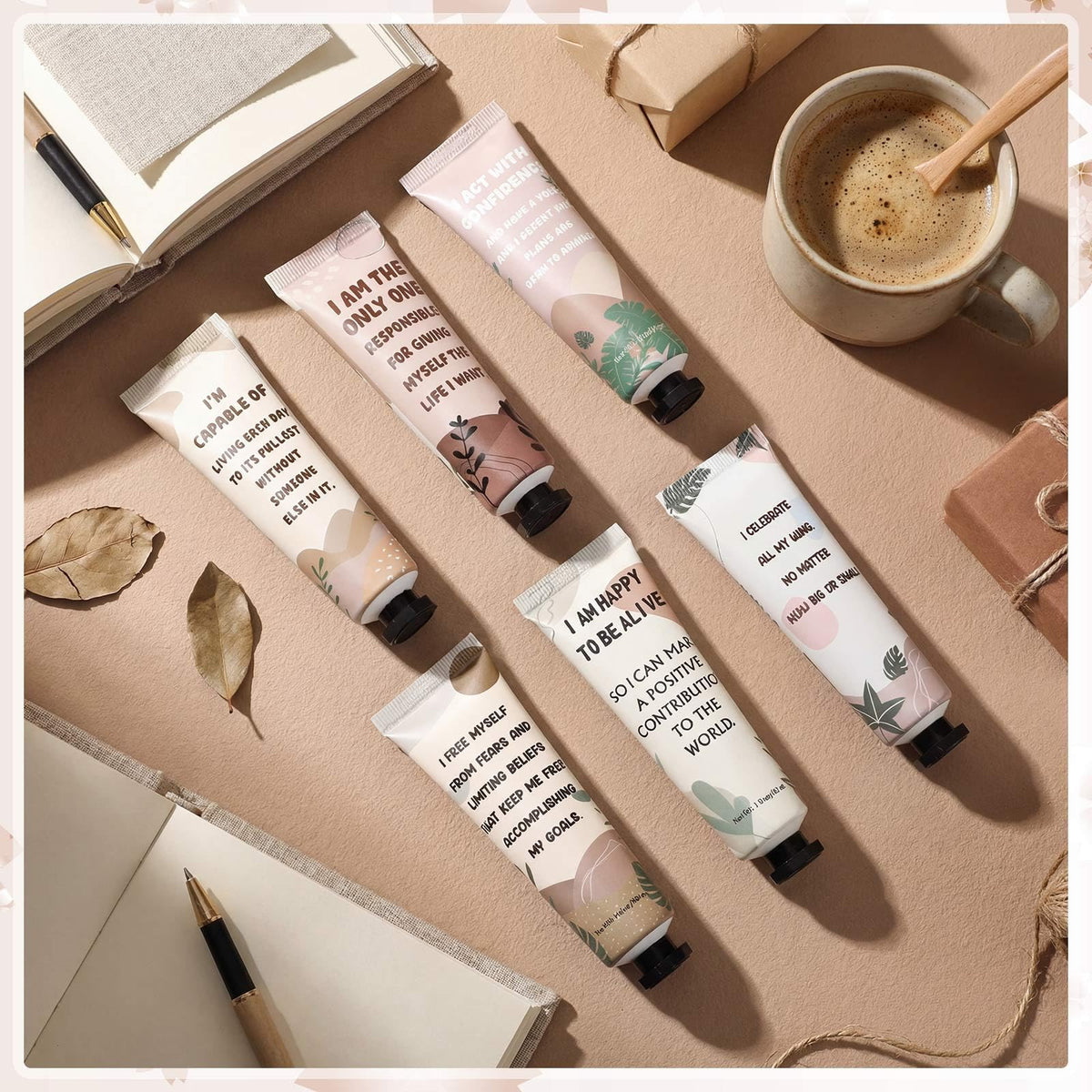 Loopeer 24 Pcs Positive Affirmation Gifts Bulk Hand Cream Gift Set Small Motivational Stress Relief Gift for Coworker Staff Teacher Nurse Women Dry Cracked Hands Travel Size Moisturizing