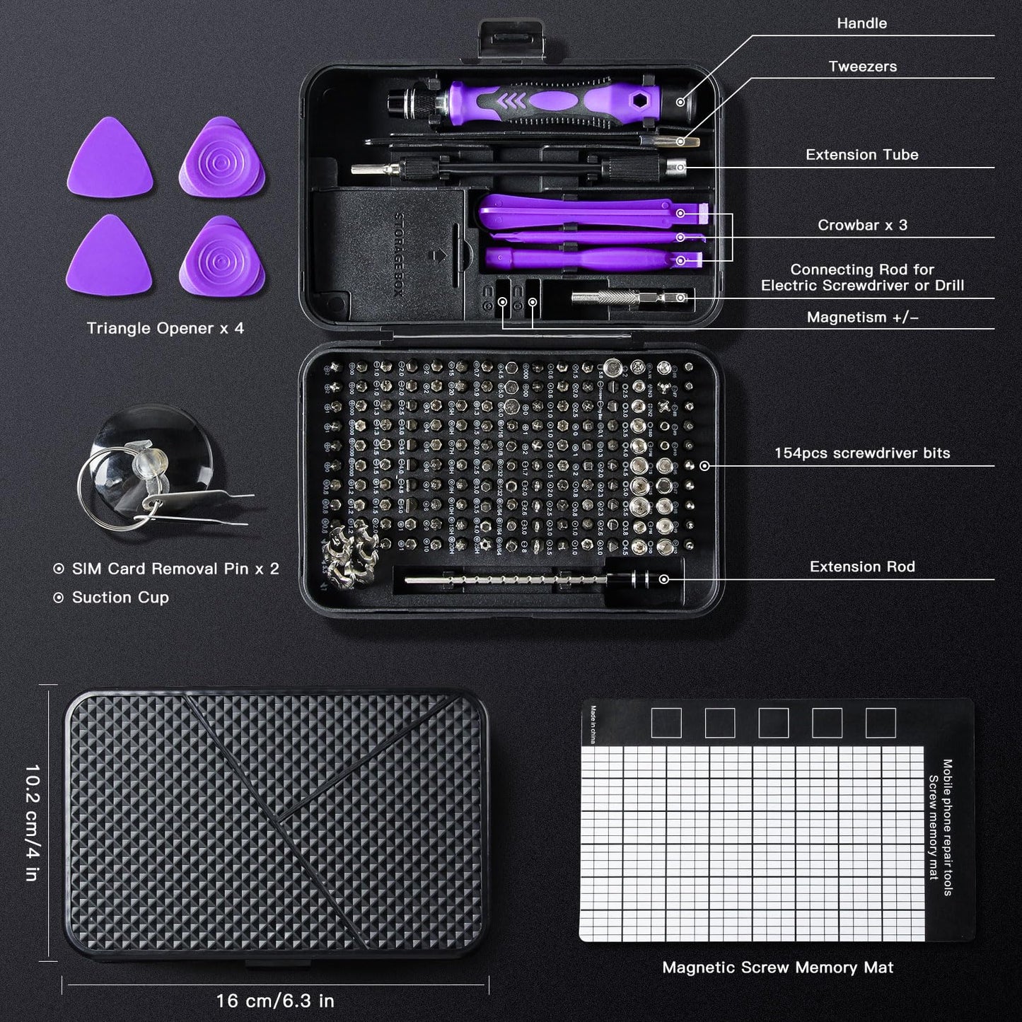 Faireach 170 in 1 Precision Screwdriver Set, Professional Repair Tool Kit with Portable Case, Small Screwdriver Kit for PC, Computer, Cellphone, Tablet, iPhone, iPad, Mac, Electronic etc