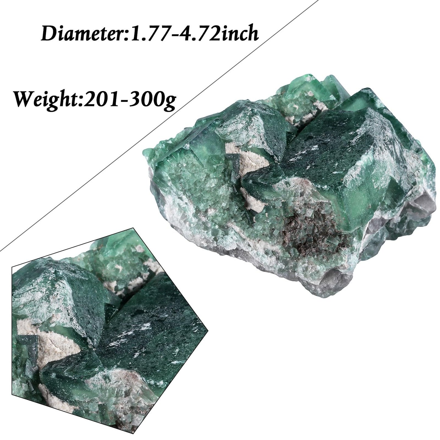 SUNYIK Irregular Fluorite Crystal Cluster Specimen Raw Rough Mineral Quartz Decor for Home Office Healing Anxiety, 45-120mm