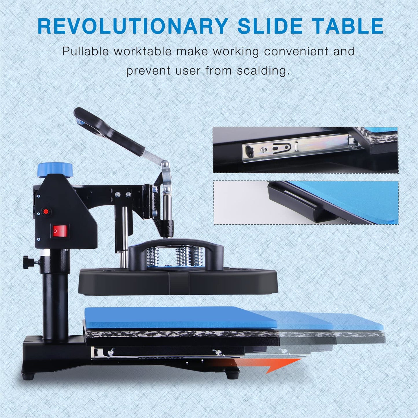 HORGELU Upgraded 5 in 1 Heat Press Machine 12 x 15 Inch Heat Transfer Machine 360-Degree Swing Away Multifunction Digital Sublimation Combo Heat Press for T Shirt Mug Hat Plate Cap for Commercial Home