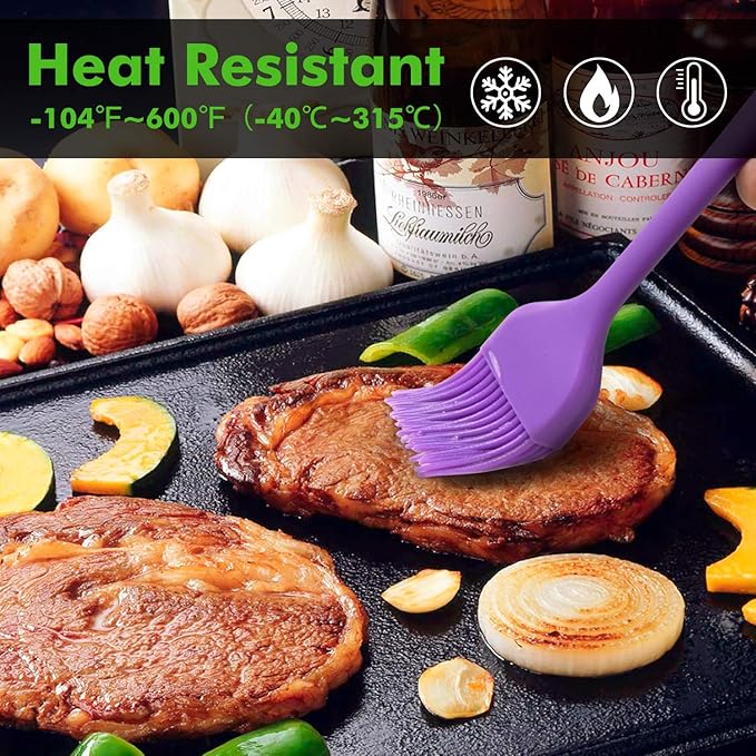 HOTEC 600℉ Heat Resistant BPA Free Silicone Marinading Meat Grill Basting