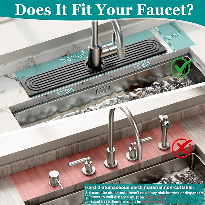 Stone Faucet Mat for Kitchen Sink