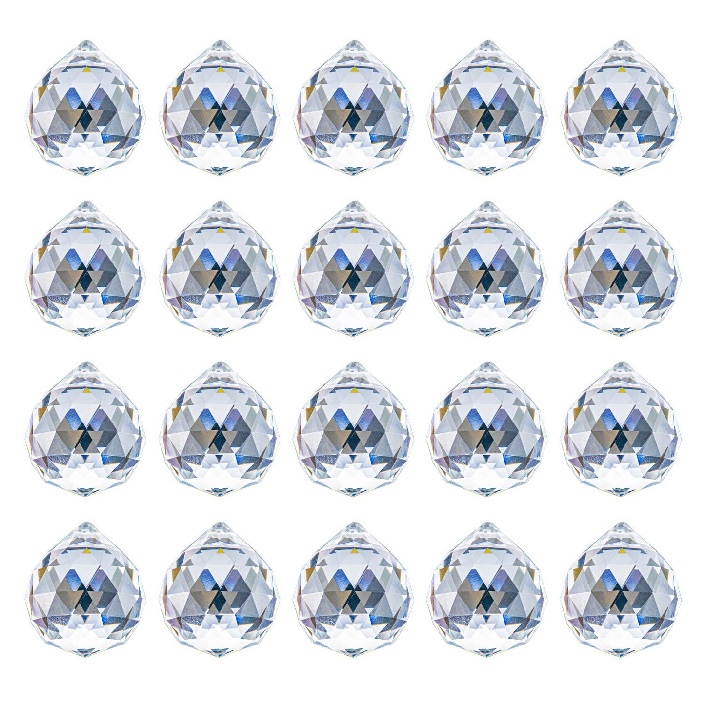 Yesland 20 Pack Upgraded Crystal Ball Prism 40mm / 1.57 Inch Decorative Ball - Suncatcher Rainbow Pendants Maker - Perfect for Chandelier Window & Wedding Decoration