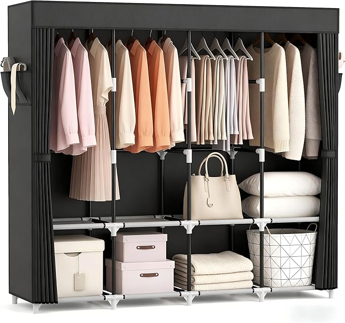 VTRIN Portable Closet for Hanging Clothes 67 Inch Wide Large Capacity Portable