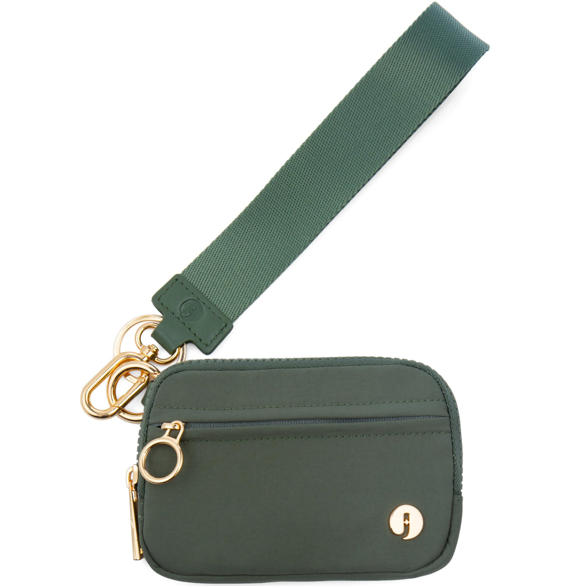JEEBURYEE Wristlet Keychain Wallets for Women RFID Blocking Credit Card Holder Small Zipper Coin Purse Change Pouch with ID Window and Detachable Wrist Strap Green