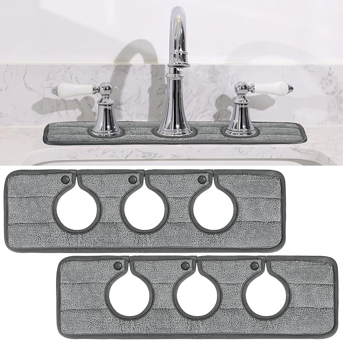 2 Pcs Faucet Mat for Kitchen Sink Splash Guard for Kitchen Sink Faucet Dish
