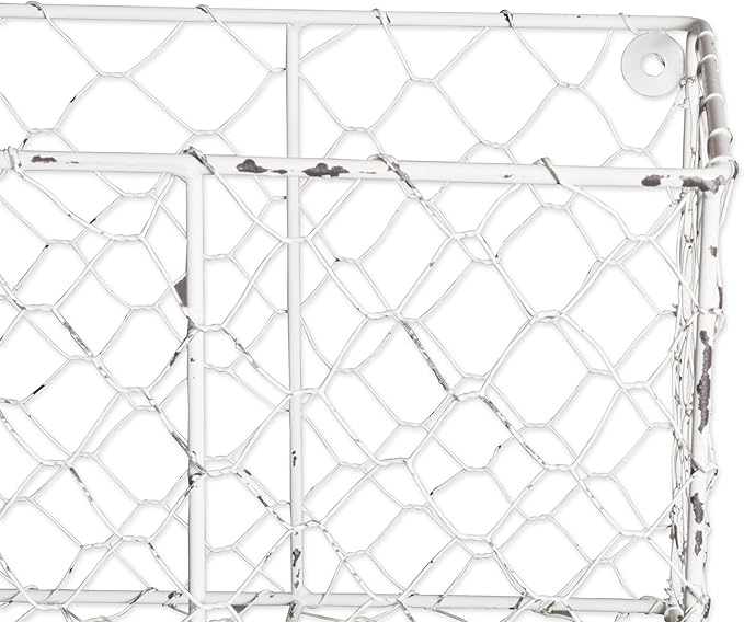 DII Chicken Wire Collection Farmhouse Vintage Wall Baskets, Medium Basket