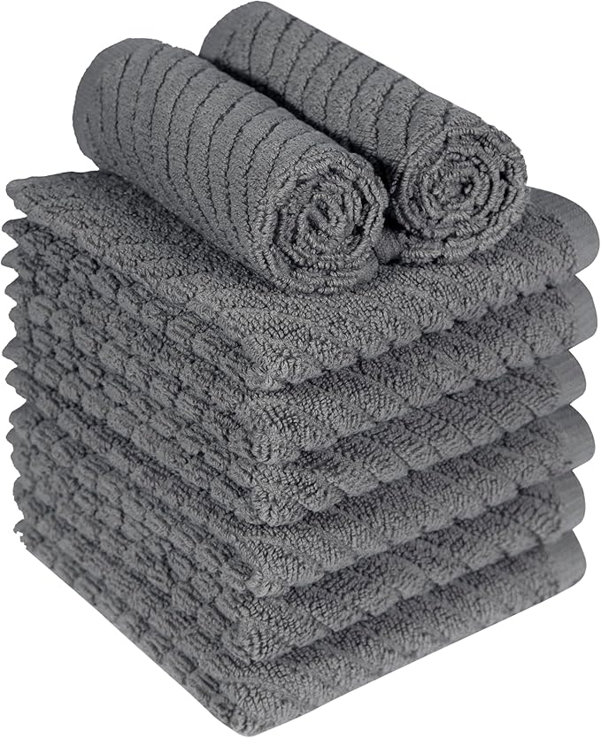 Bumble Towels Premium Kitchen Dish Cloths | 8 Pack | Diagonal Deluxe Dish Cloth