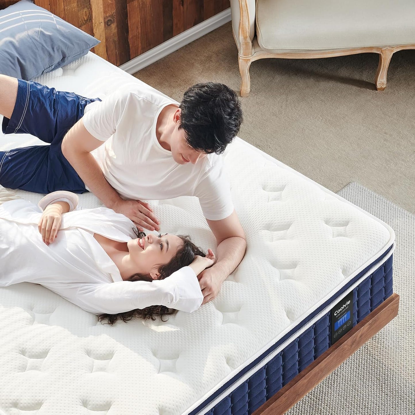 Coolvie Mattress Queen Size, 12 Inch Hybrid Foam, Medium Firm