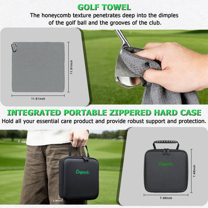 cogoyolo Pro Golf Club Care Kit with Golf Club Cleaner,Polish,Brush,Grip Cleaner,Golf Club Cleaning Kit Golf Accessories for Men, Golf Gifts for Golfers