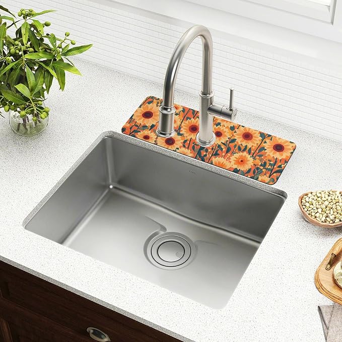Kitchen Sink Splash Guard 2 PCS 30 Inch Sink Faucet Mat Splash Guard