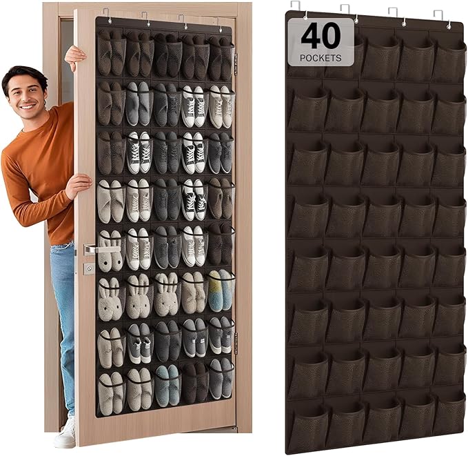 40-Pocket Over the Door Shoe Organizer