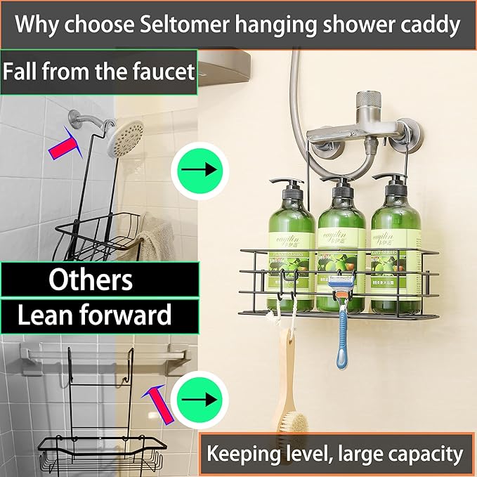 2pcs Single-Layer Shower Caddy Hanging Shower Orangizer Stainless Steel Shower