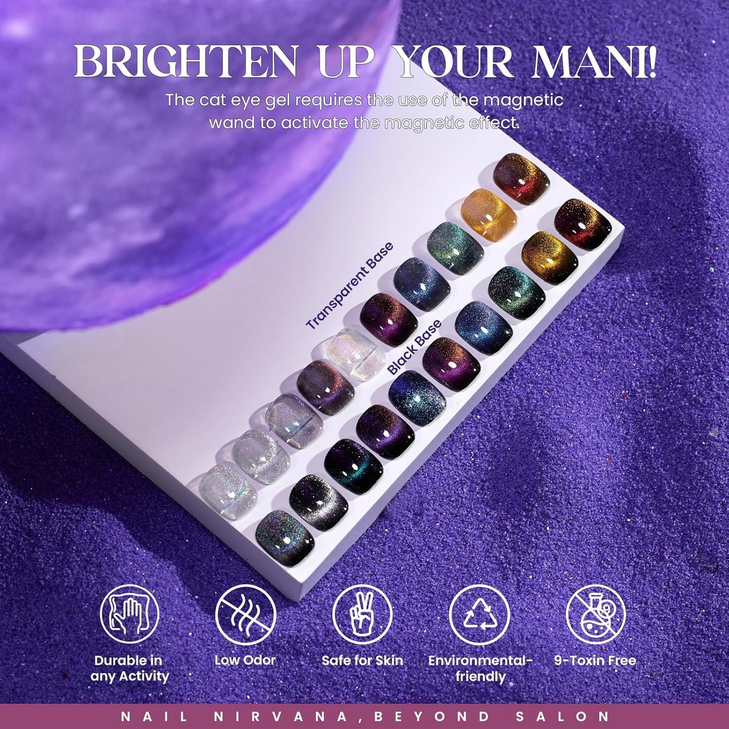 Beetles Halloween Gel Nail Polish - 39 Pcs Jelly Nail Set Glitter Changing Nail Polish Kit Treasure Box Collection with 3Pcs Base Matte and Glossy Top Soak Off Nails