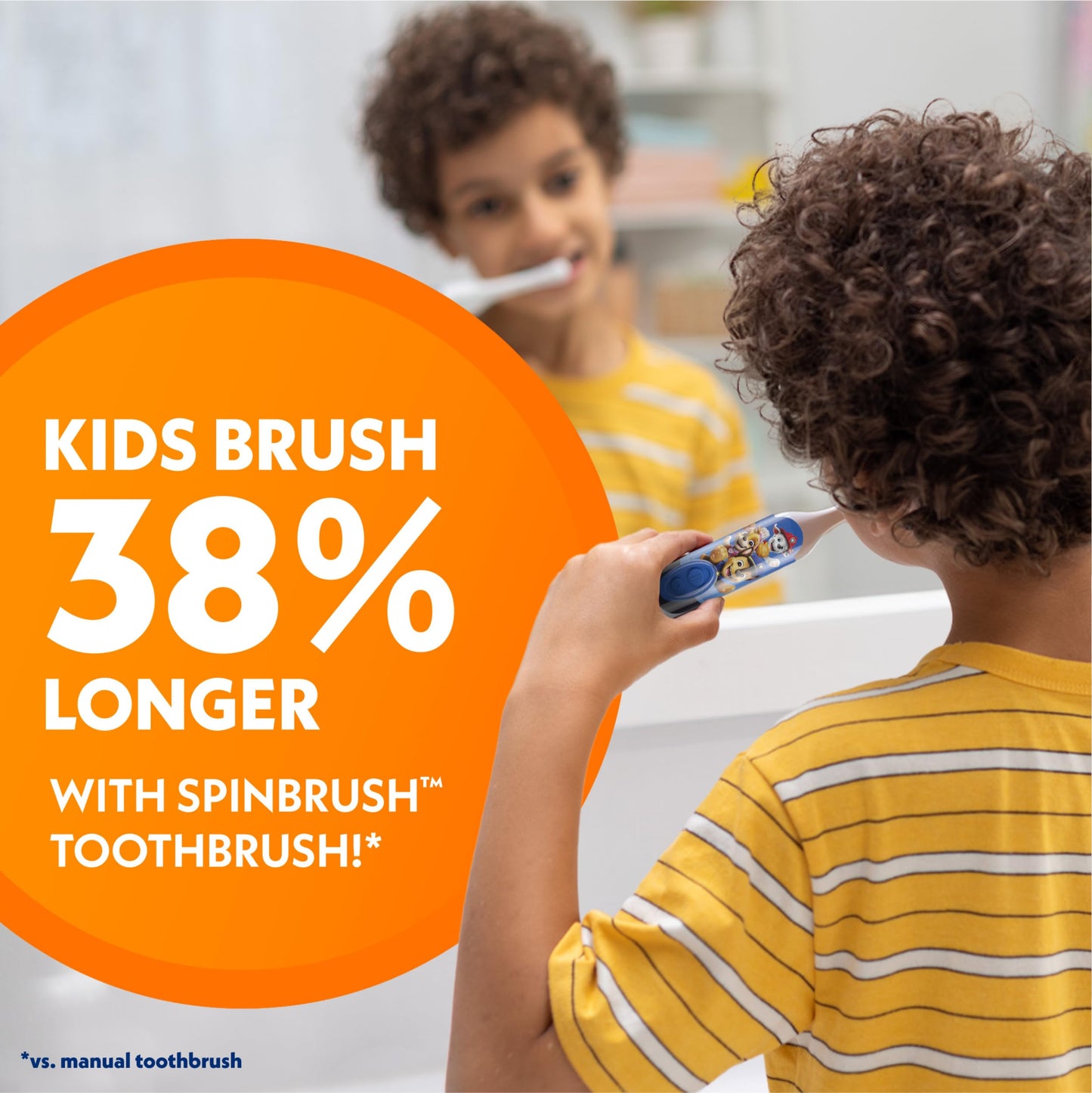 Spinbrush PAW Patrol Kid’s Electric Battery Toothbrush, Soft, 1 ct, Character May Vary