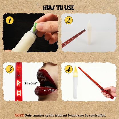Hobrad 20PCS Floating Candles with Wand Halloween Decorations Indoor Hanging Candles Halloween Battery Candles with Voice Remote Control