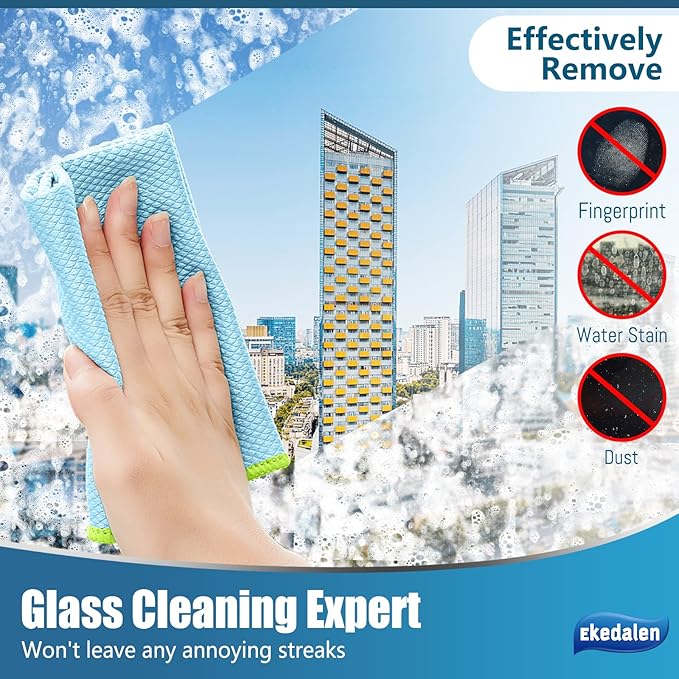 Microfiber Cleaning Cloth Lint Free Glass Cleaner Window Polishing Streak Free