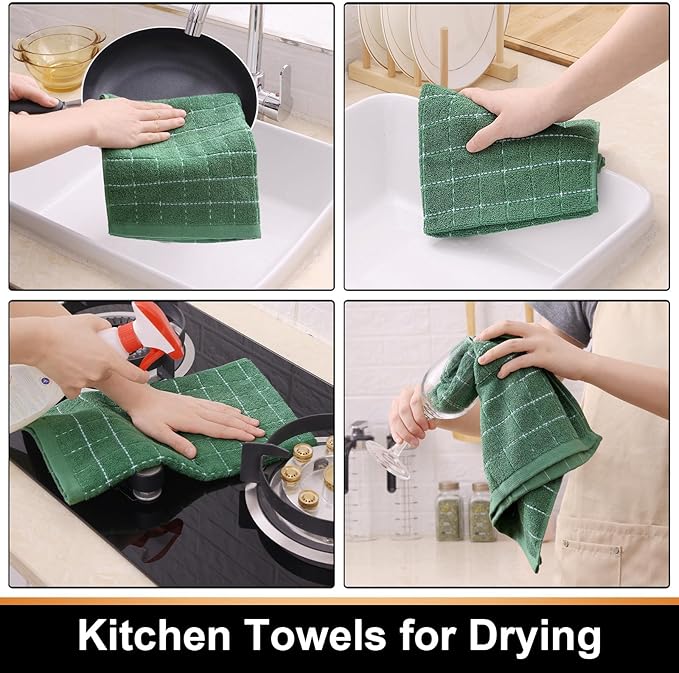 Mordimy 100% Cotton Terry Cloth Kitchen Towels, Super Soft and Absorbent Dish