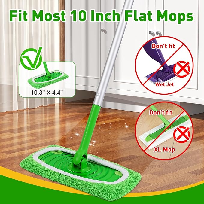 12Pcs Reusable Microfiber Mop Pads Compatible