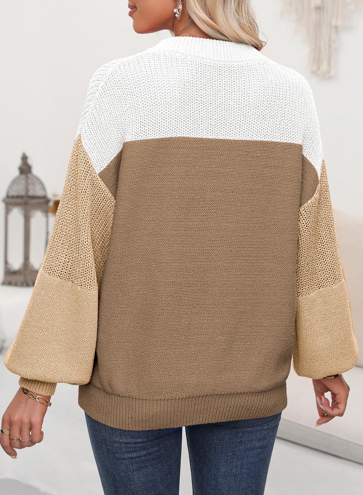 Dokotoo Women's Casual Long Sleeve Sweaters Loose Crewneck Knit Solid Pullover Sweater Jumper Tops