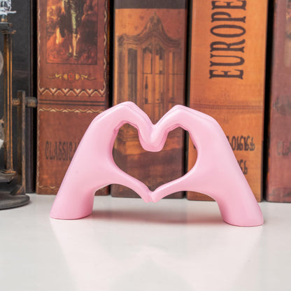 Small Heart Hands Sculpture Decor for Living Room Bedroom Bookshelf Coffe Table and Office Display, Love Finger Statue Modern Aesthetic Home Decor, Unique Gift for Wedding Christmas Birthday (Gold)