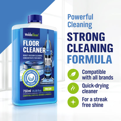 WoldoClean Floor Cleaner for Mopping Robots 750ml - Universal Streak-Free Cleaning for All Mopping & Vacuum Robots