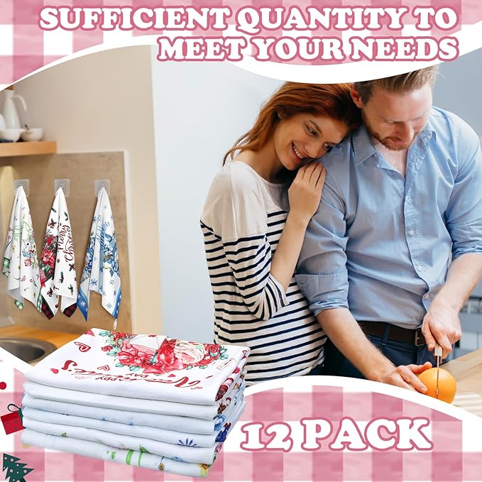 12 Pcs Seasonal Kitchen Towels Set