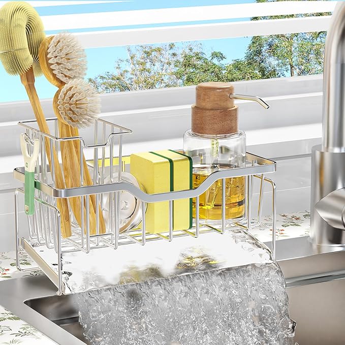 StorageRight Kitchen Sink Caddy Organizer, Rustproof Sponge Holder