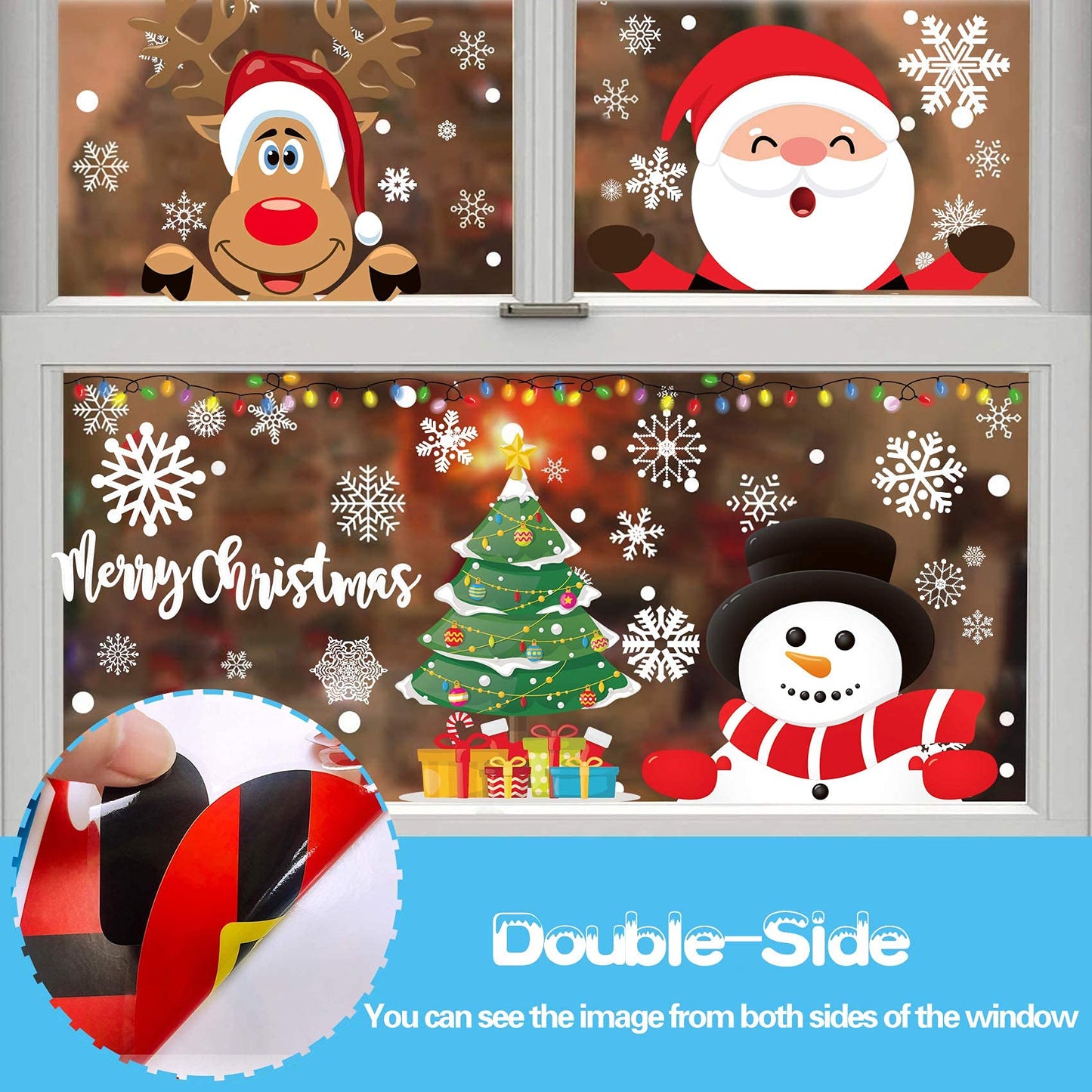 Funnlot Christmas Window Stickers 262PCS: Multicolor, Modern, Contemporary Vinyl Stickers for Windows, Glass, Cars & More