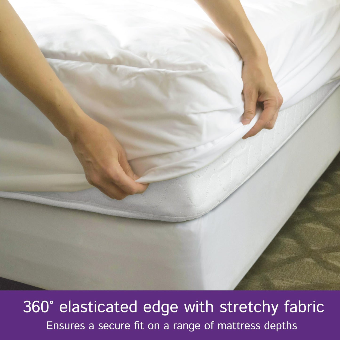 Full Size Waterproof Mattress Protector - Fitted Sheet Style - Hypoallergenic Premium Quality Cover Protects Against Dust