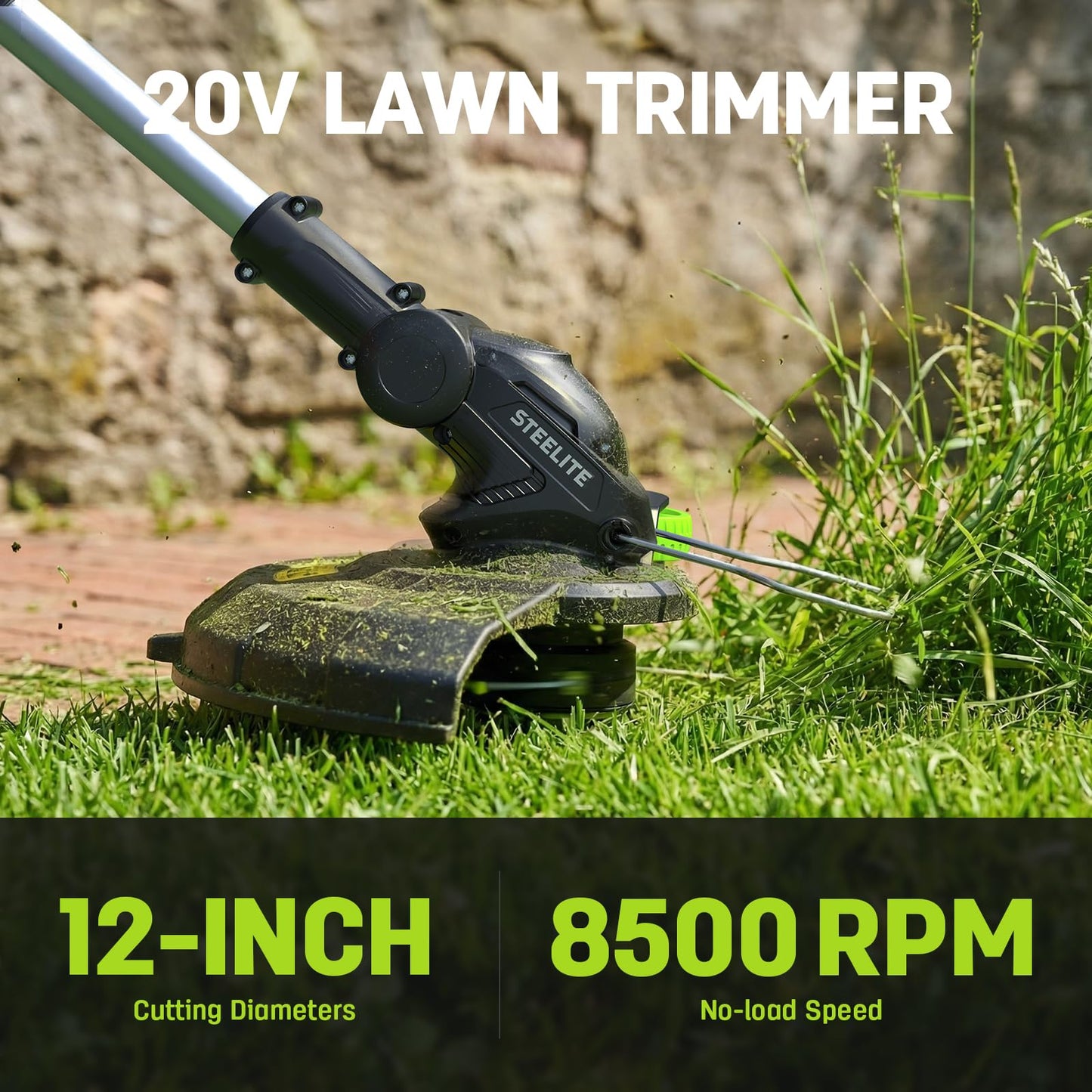 STEELITE 40V (2×20V) Cordless Lawn Care Combo Kit, 17-Inch Electric Lawn Mower, 12 Inch Weed Wacker & 500CFM Leaf Blower, Equipped with 3×4.0Ah Batteries and Dual Chargers