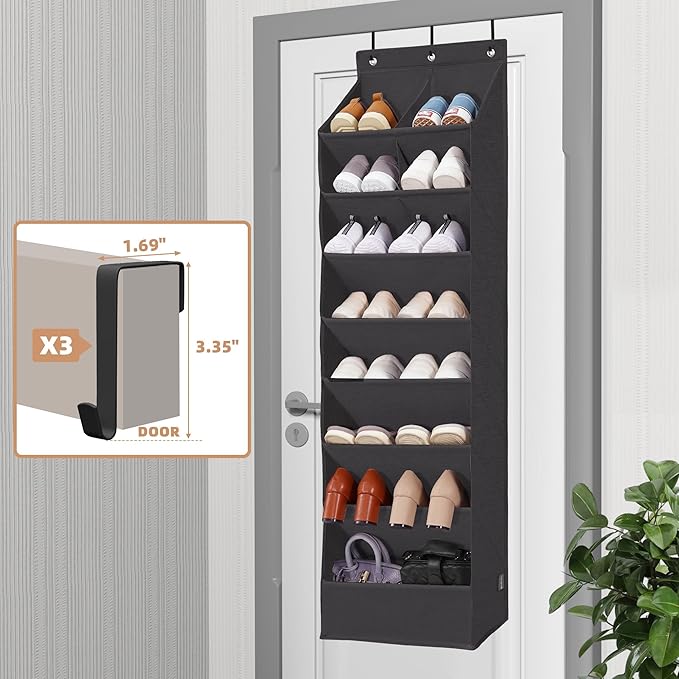 STORAGE MANIAC Over the Door Shoe Organizer Heavy-Duty Large Deep Pocket
