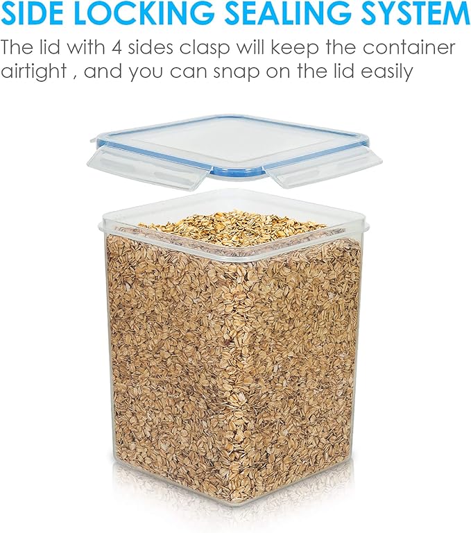 Vtopmart Large Food Storage Containers 5.2L / 175oz, 4 Pieces BPA Free Plastic