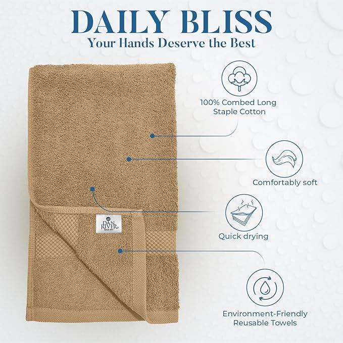DAN RIVER 6-Pack Premium Hand Towels