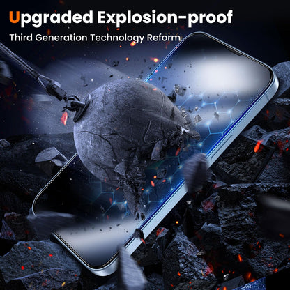 UniqueMe for iPhone 16 Pro Screen Protector - [Military Grade Shatterproof & 9H+ Hardness] Screen Protector 16 Pro Tempered Glass Full Coverage Protection, Easy Installation, 2 Packs