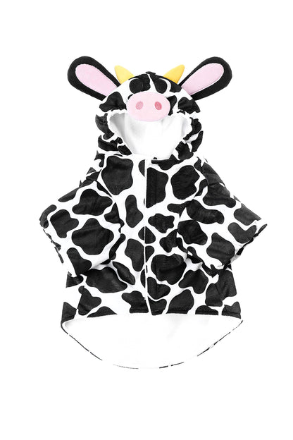 Spooktacular Creations Pet Dog Milk Cow Costume with 3D Cow Hood for Halloween Dress-up Party, Pet Carnival (Medium)
