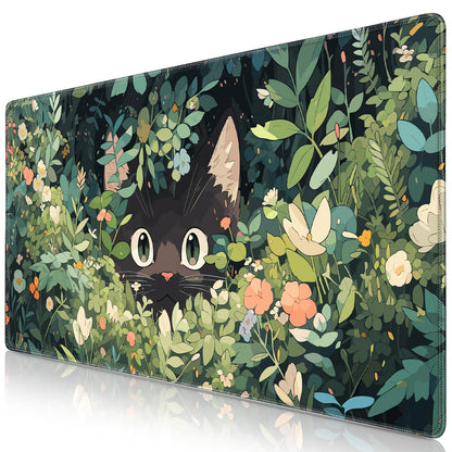 Abetcabe Gaming Mouse Pad, Large Mouse Mat XXL 35.4×15.7 inch, Cute Cat Extended Mousepad with Non-Slip Rubber Water-Resistant surface for PC, Laptop, Mouse and Keyboard