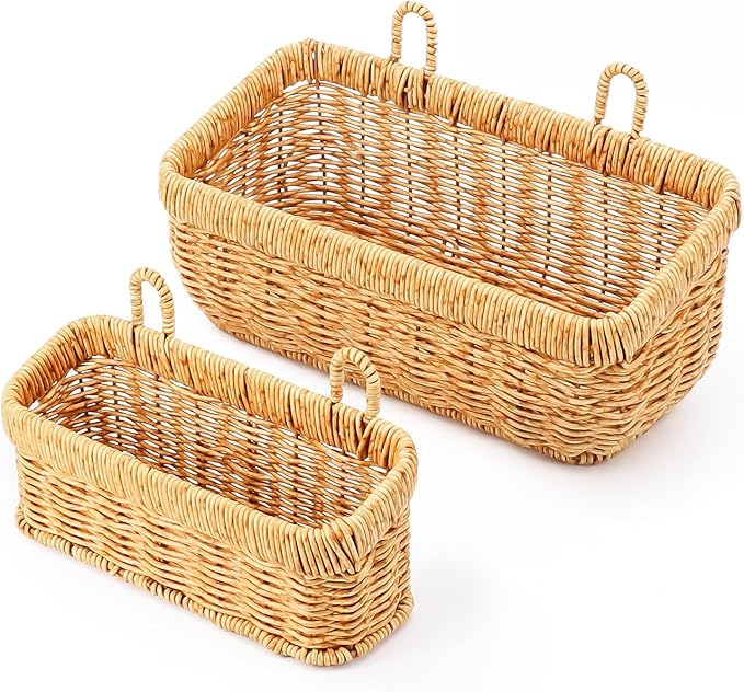 AceList Wall Hanging Basket, Boho Style Hand-Woven Hanging Storage Baskets
