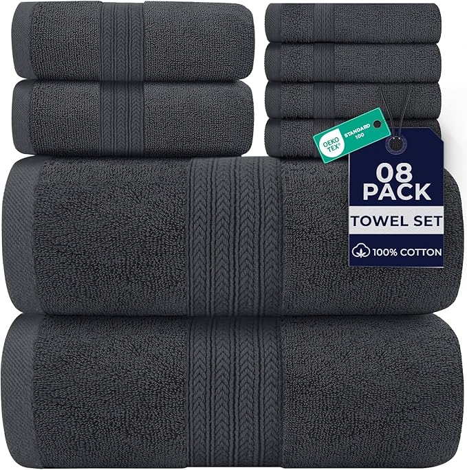 DAN RIVER 8 PC Luxury Bath Towels