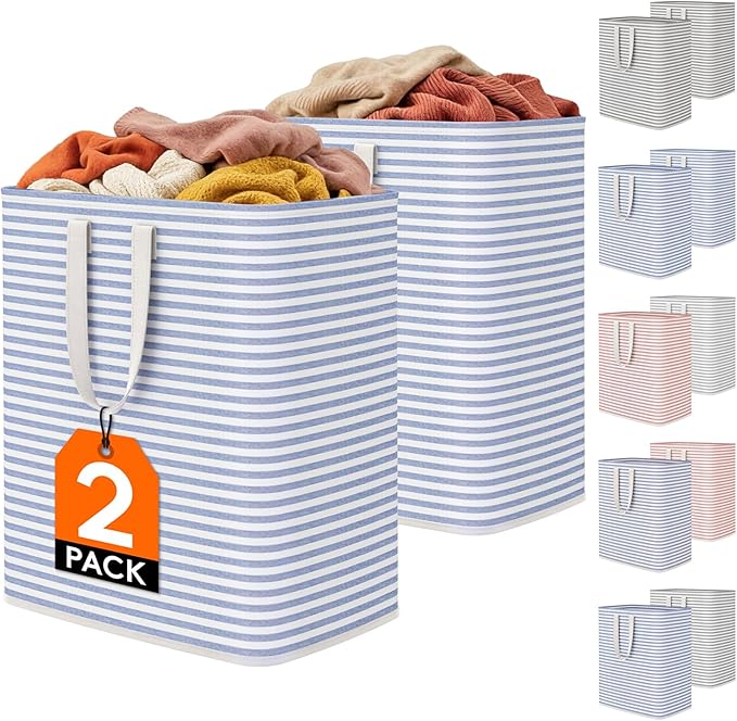 Lifewit 2 Pack Laundry Hamper Large Collapsible Laundry Baskets, Freestanding