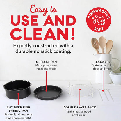 DASH DFAF450UP1 Air Fryer, Deluxe, Accessory Bundle