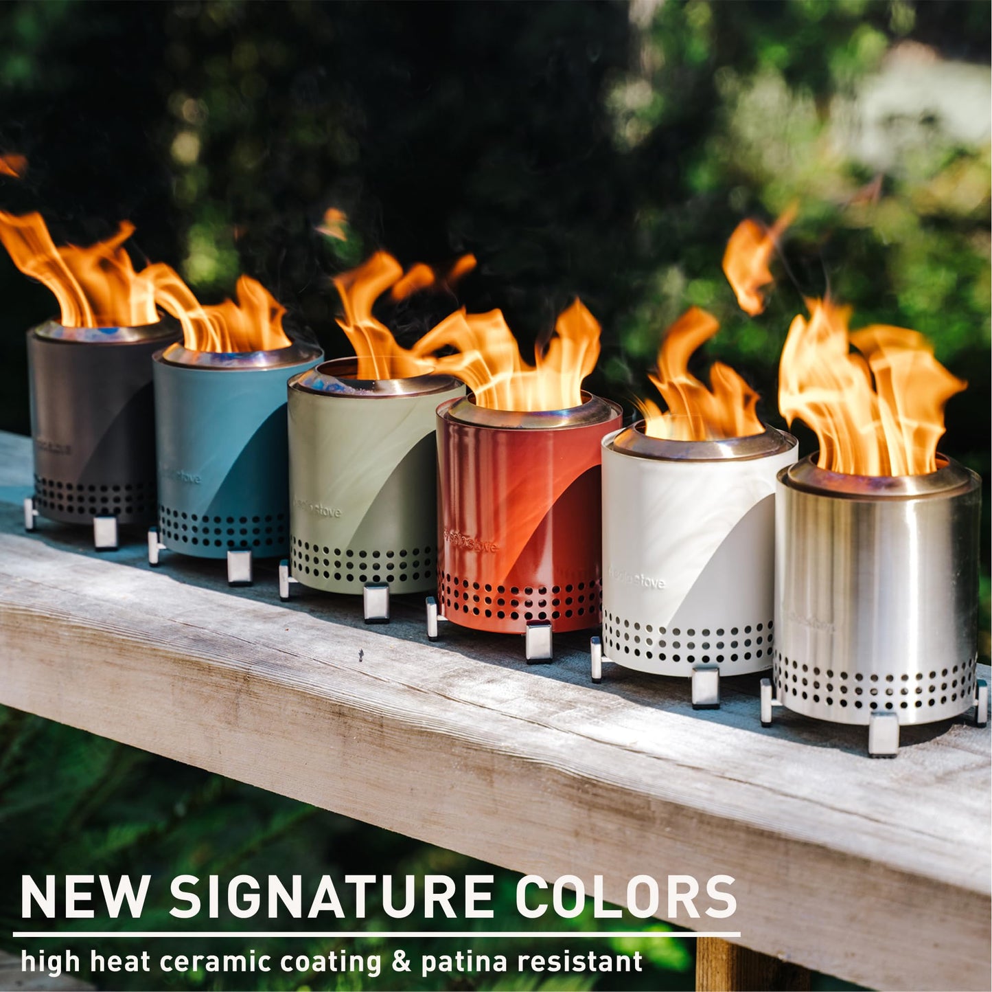 Solo Stove Mesa Tabletop Fire Pit with Stand | Low Smoke Outdoor Mini Fire for Urban & Suburbs | Fueled by Pellets or Wood, Safe Burning, Stainless Steel, With Travel Bag, 17,5 x 13 cm, 635 g, Ash