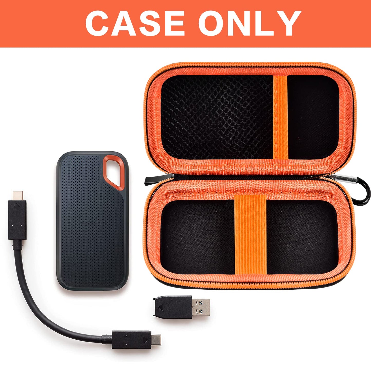Case Compatible with SanDisk 1TB 2TB 500GB 4TB/for PRO Extreme Portable SSD, External Solid State Hard Drive Storage Holder for SDSSDE61/ SDSSDE60/ SDSSDE81/SDSSDE30/SDSSDE60 (Box Only)(Orange)