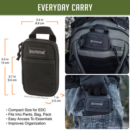 Maxpedition Hard-Use Gear 9006209-SSI Maxpedition Micro Pocket Organizer Black - multi, N/A